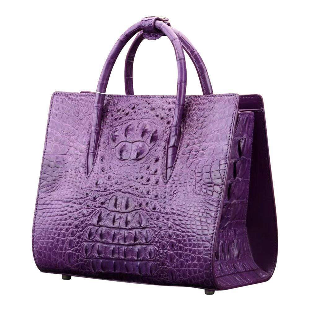 Crocodile Leather Satchel Shoulder Bag For Women | Rossieviren