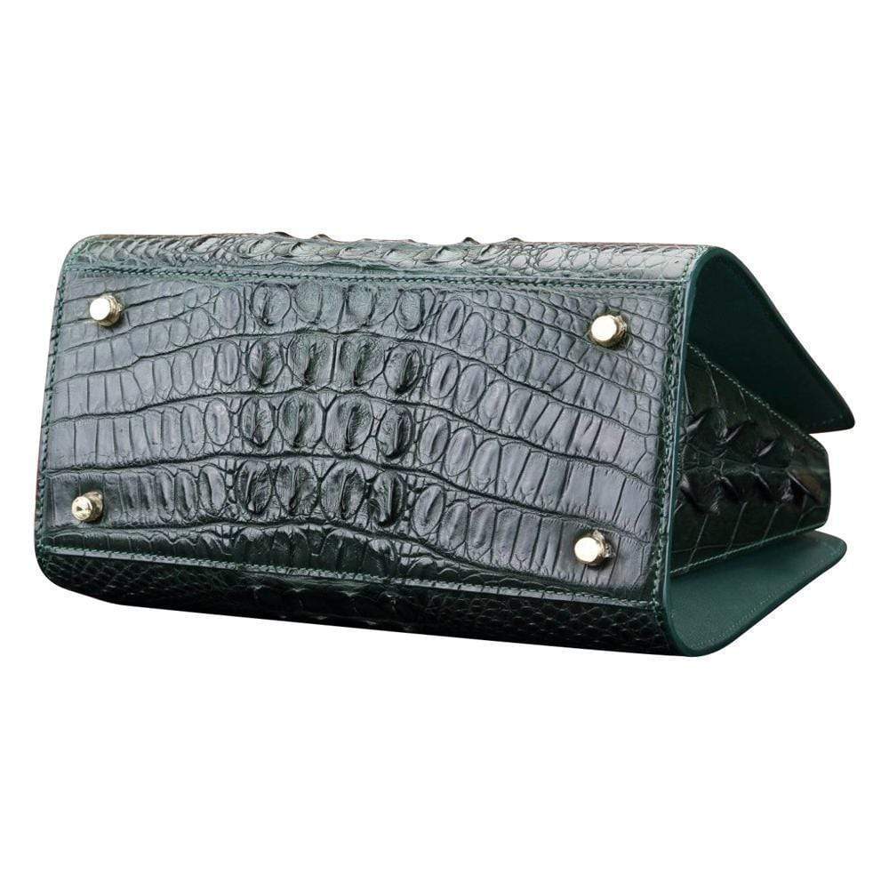 Crocodile Leather Satchel Shoulder Bag For Women | Rossieviren