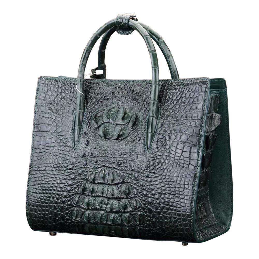 Crocodile Leather Satchel Shoulder Bag For Women | Rossieviren
