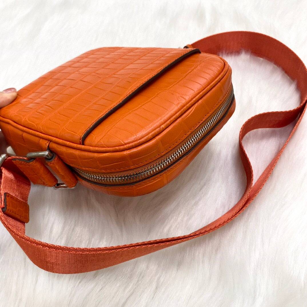 Crocodile Leather Small Crossbody Shoulder Bag