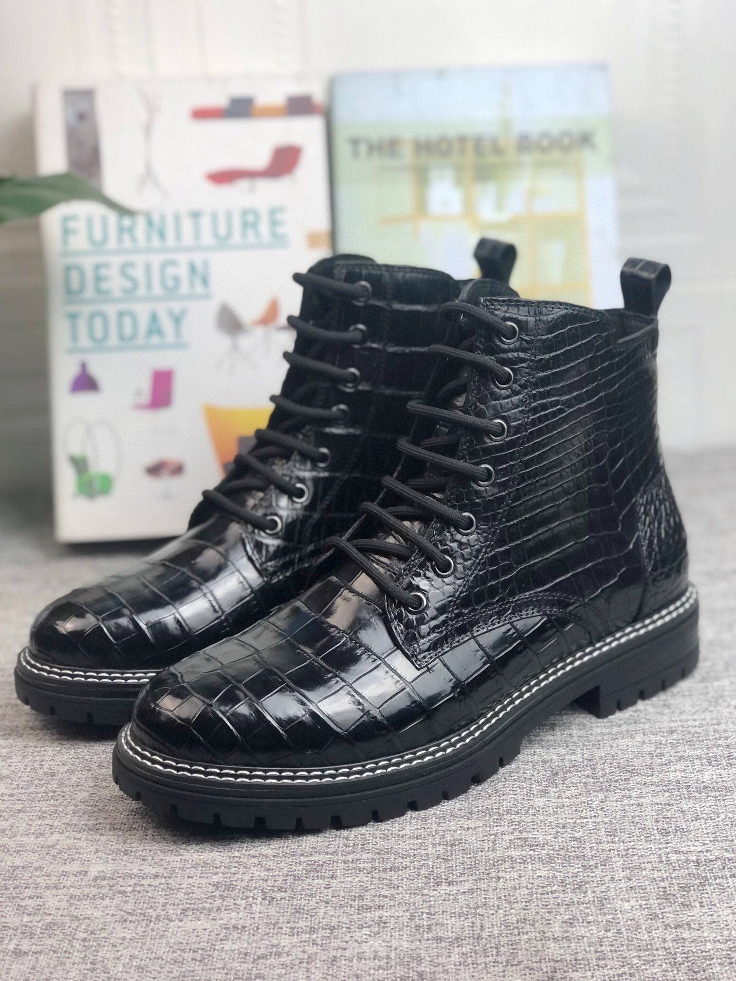 Crocodile Shoes Crocodile Skin Leather Martin Boots
