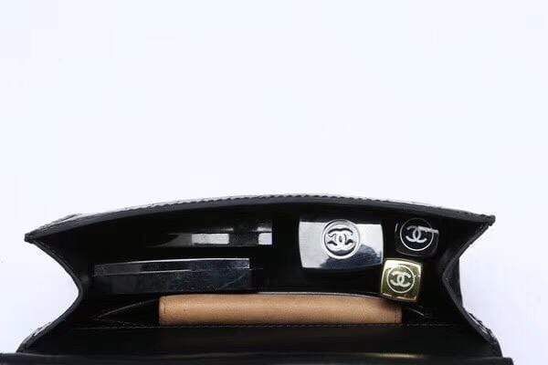 Crocodile Top Handle Bag Black