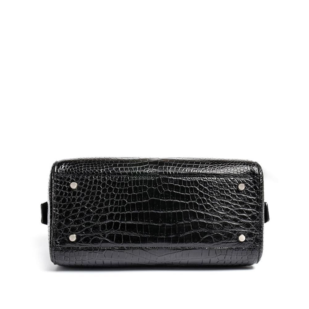Genuine Crocodile Leather Boston Pillow Bag, Speedy Tote Bag For Women