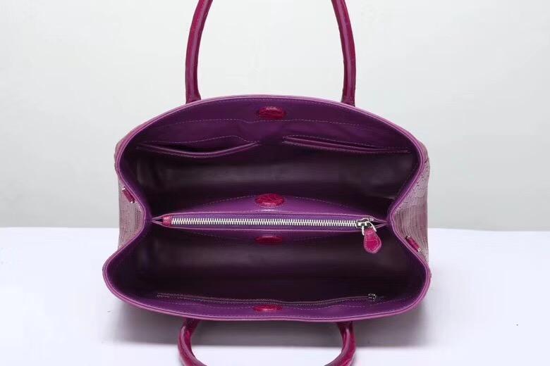 Genuine Crocodile Belly Leather Top Handle Bags For Women Wine Red 35cm