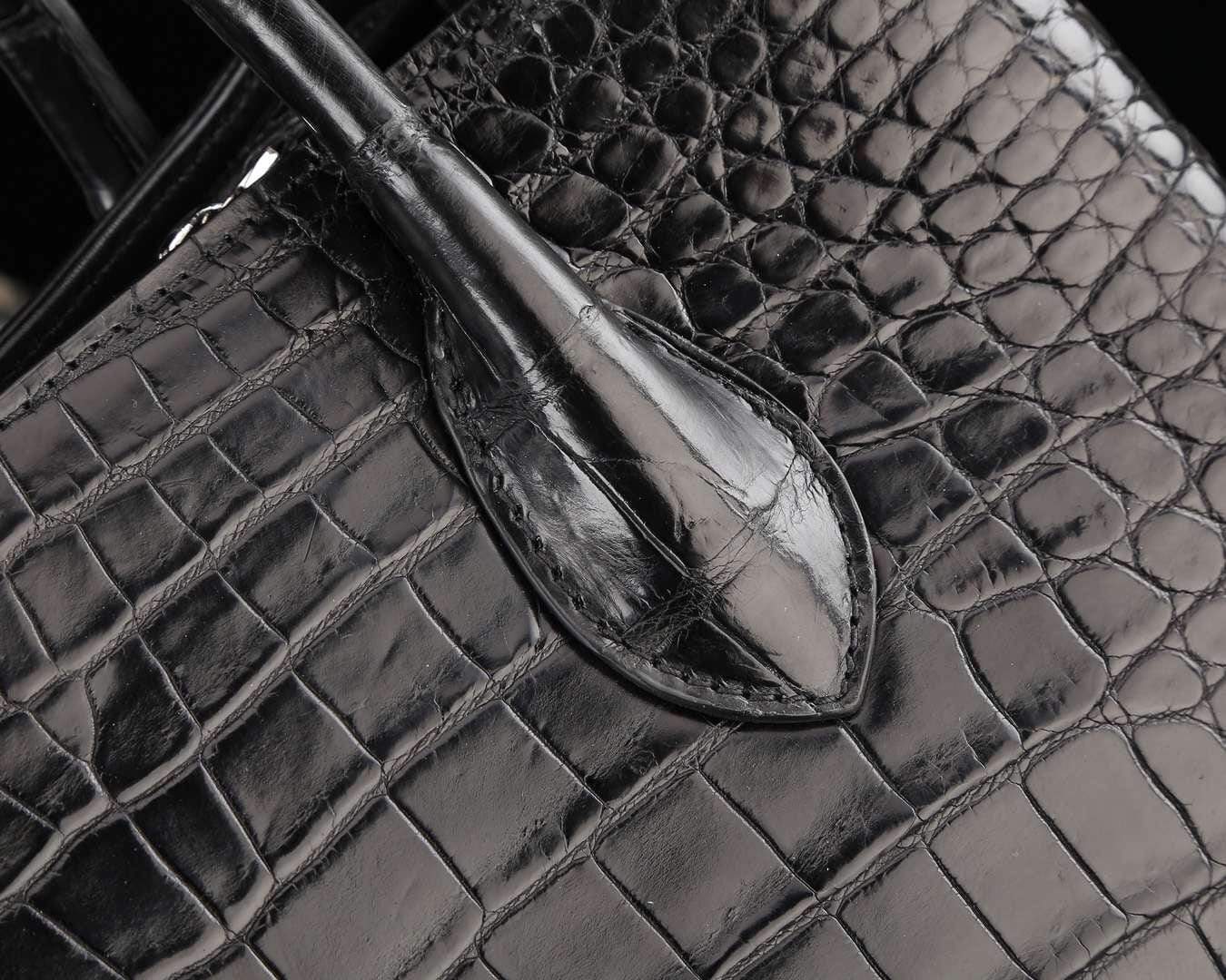 Genuine Crocodile Leather Top Handle Tote  Handbag 33cm