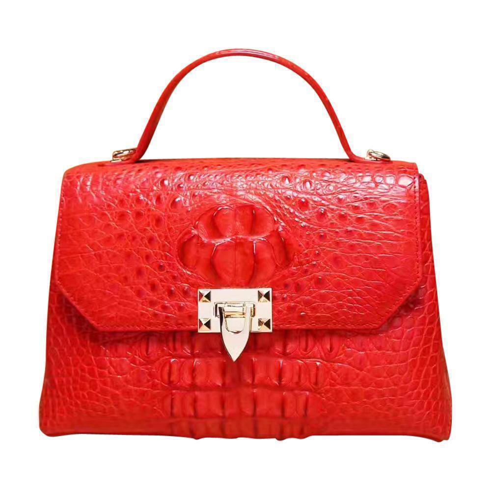 Genuine Crocodile Front Flap Buckle Tote Bags