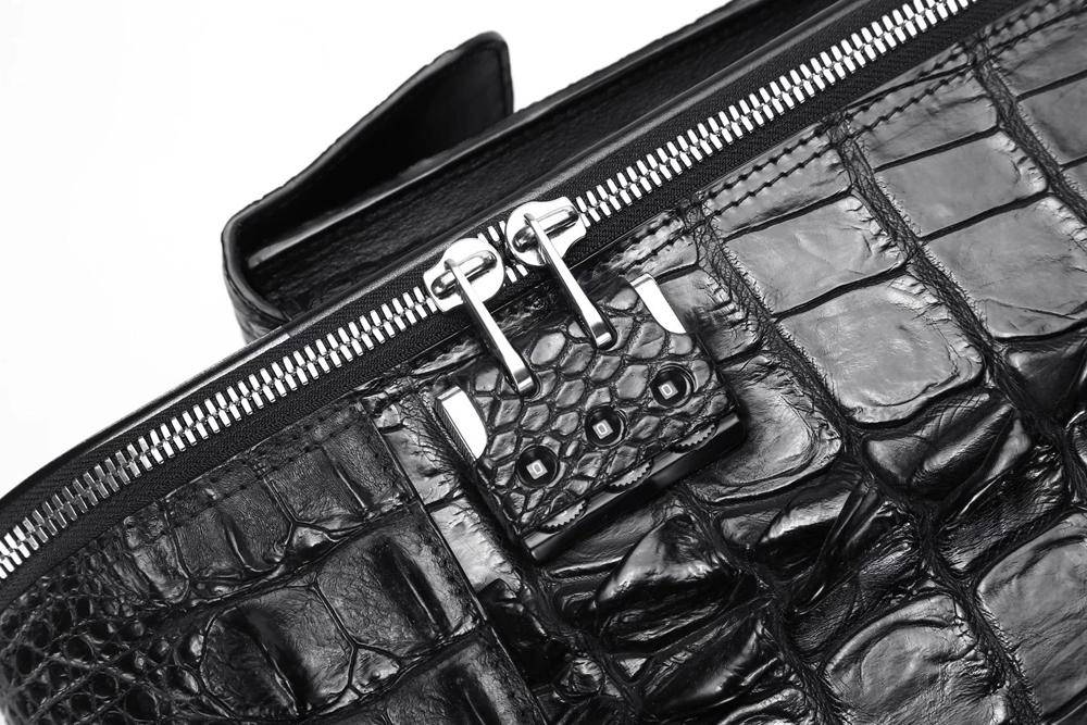 Genuine Crocodile Leather 16 Inch Suitcase Cabin Luggage Universal Wheels Bag Boarding Case Small Box For Short Travel Wheelie Suitcases