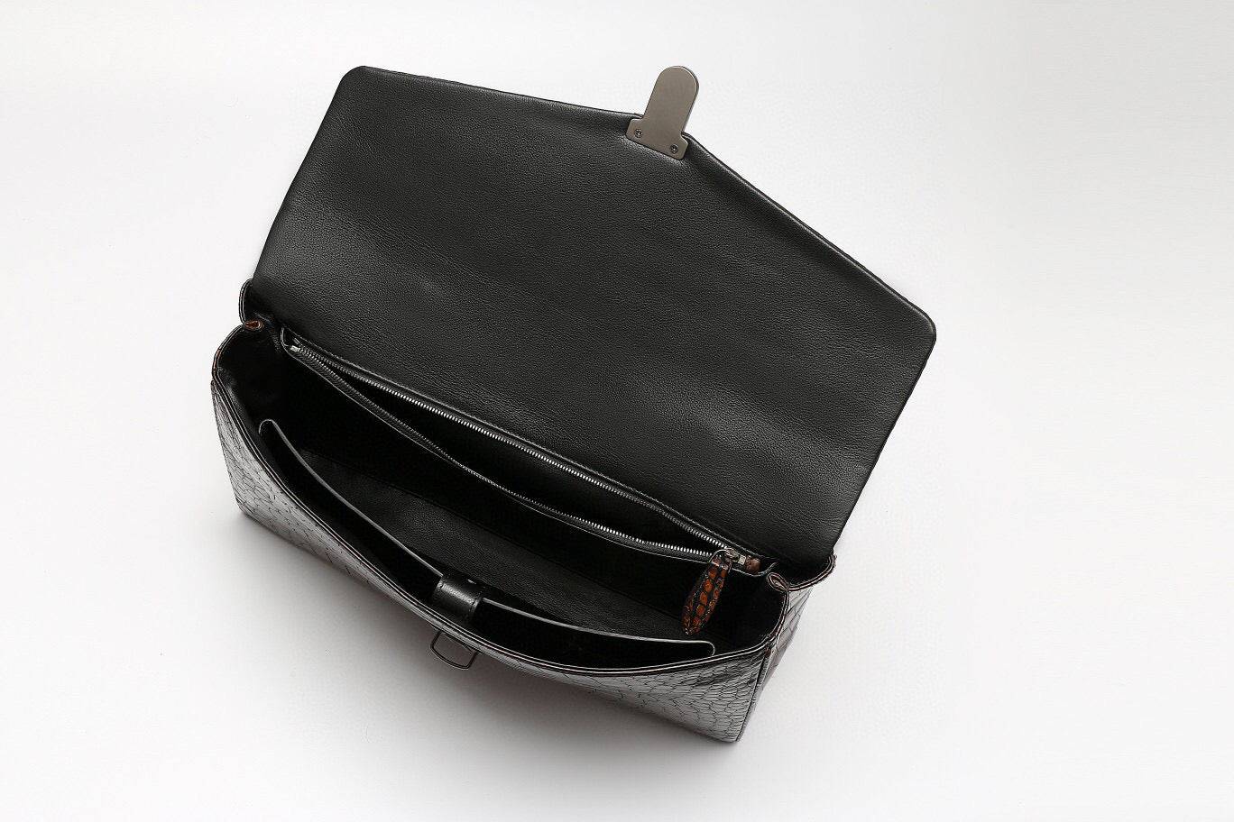 Preorder Genuine Crocodile Leather Briefcase Business Bags-Maiko Grey