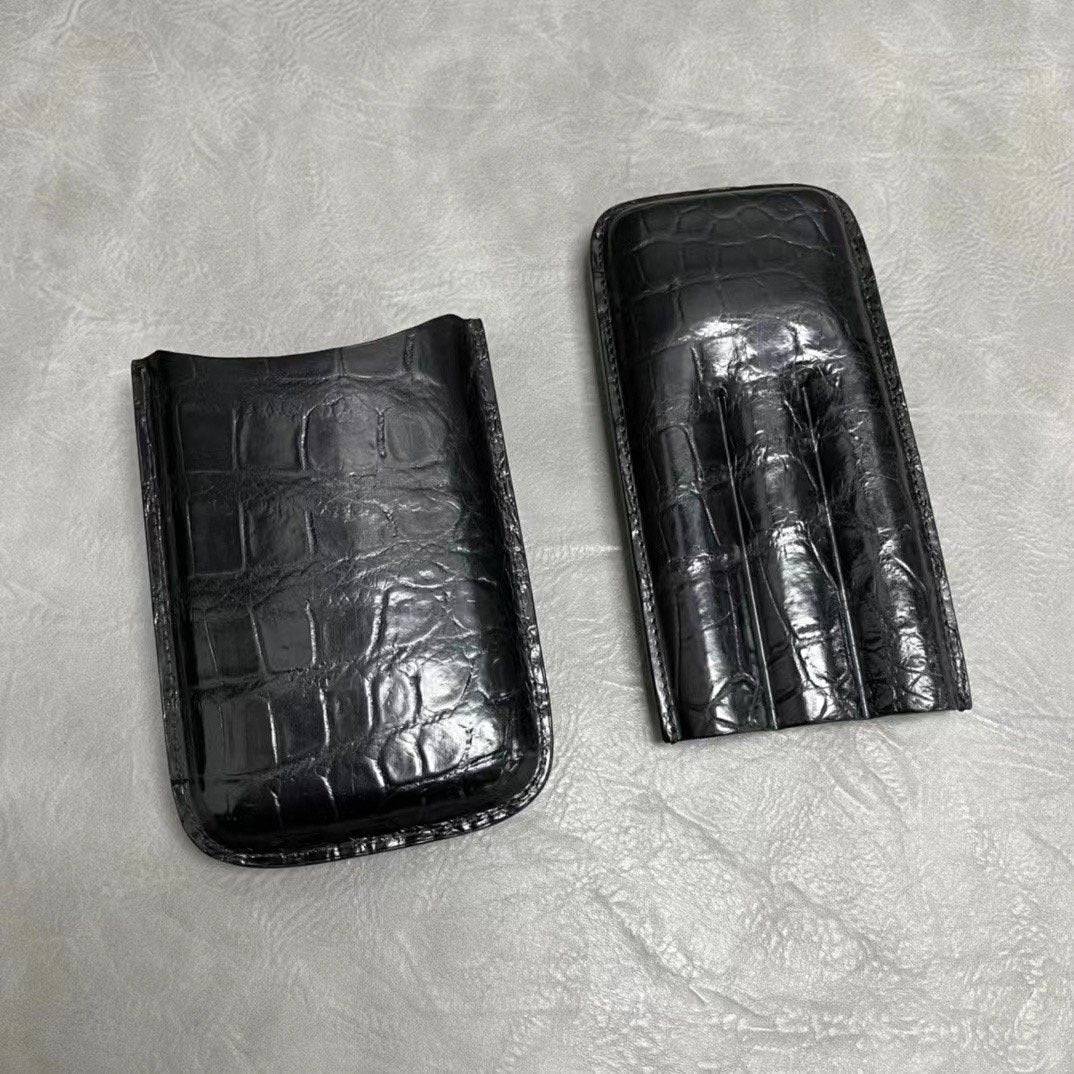 Genuine Crocodile Leather Cigar Case