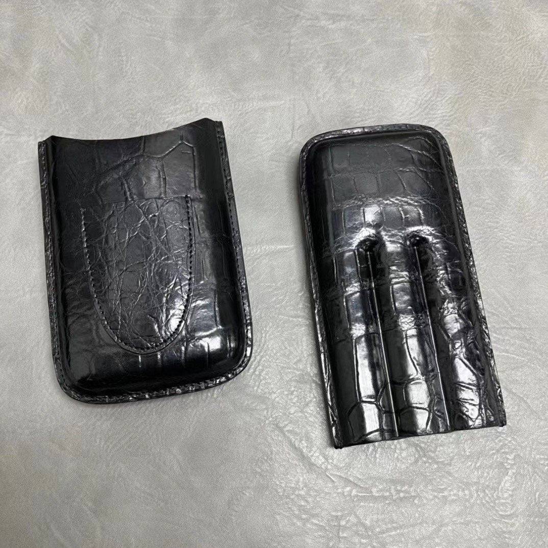 Genuine Crocodile Leather Cigar Case