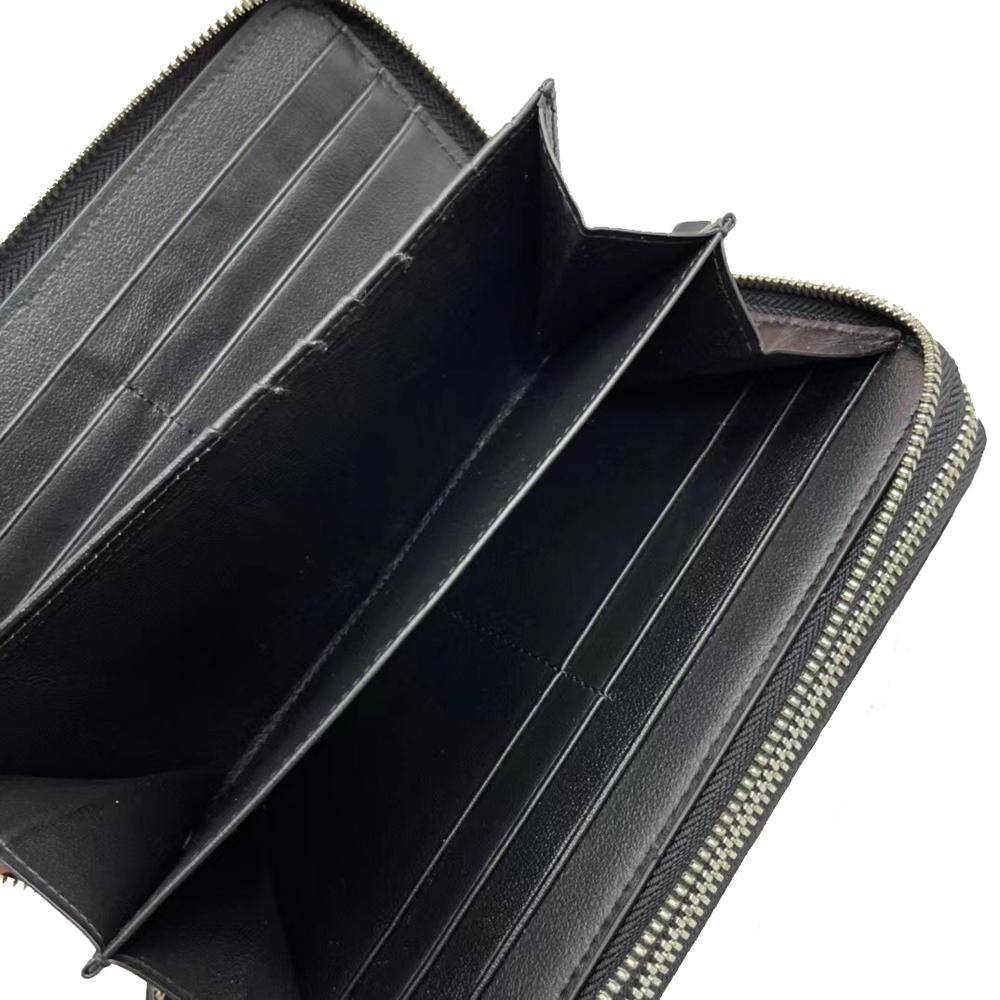 Genuine Crocodile Leather  Large Volumn Zip Around Back Bone Wallet