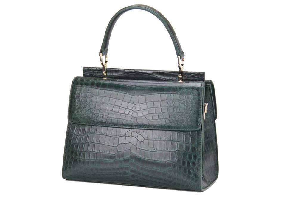 Genuine Crocodile Leather Medium Top Handle Shoulder Bags