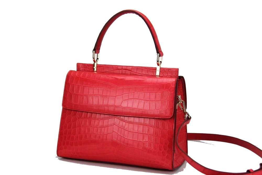 Genuine Crocodile Leather Medium Top Handle Shoulder Bags