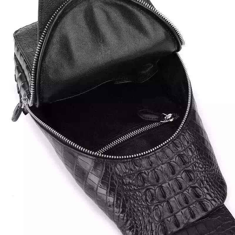 Genuine Crocodile Leather Mens Sling Chest Bag Bag