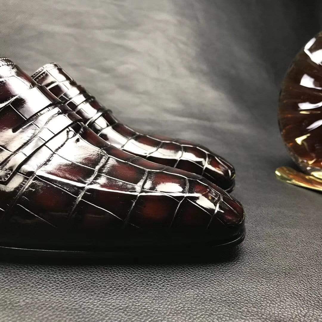 Crocodile Shoes Genuine Crocodile Leather Penny Casual Loafers  Slip-On Slippers