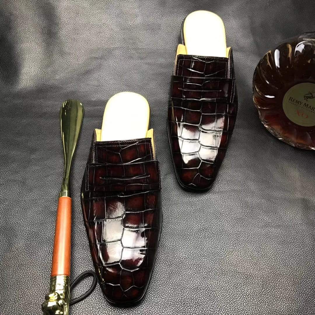 Crocodile Shoes Genuine Crocodile Leather Penny Casual Loafers  Slip-On Slippers