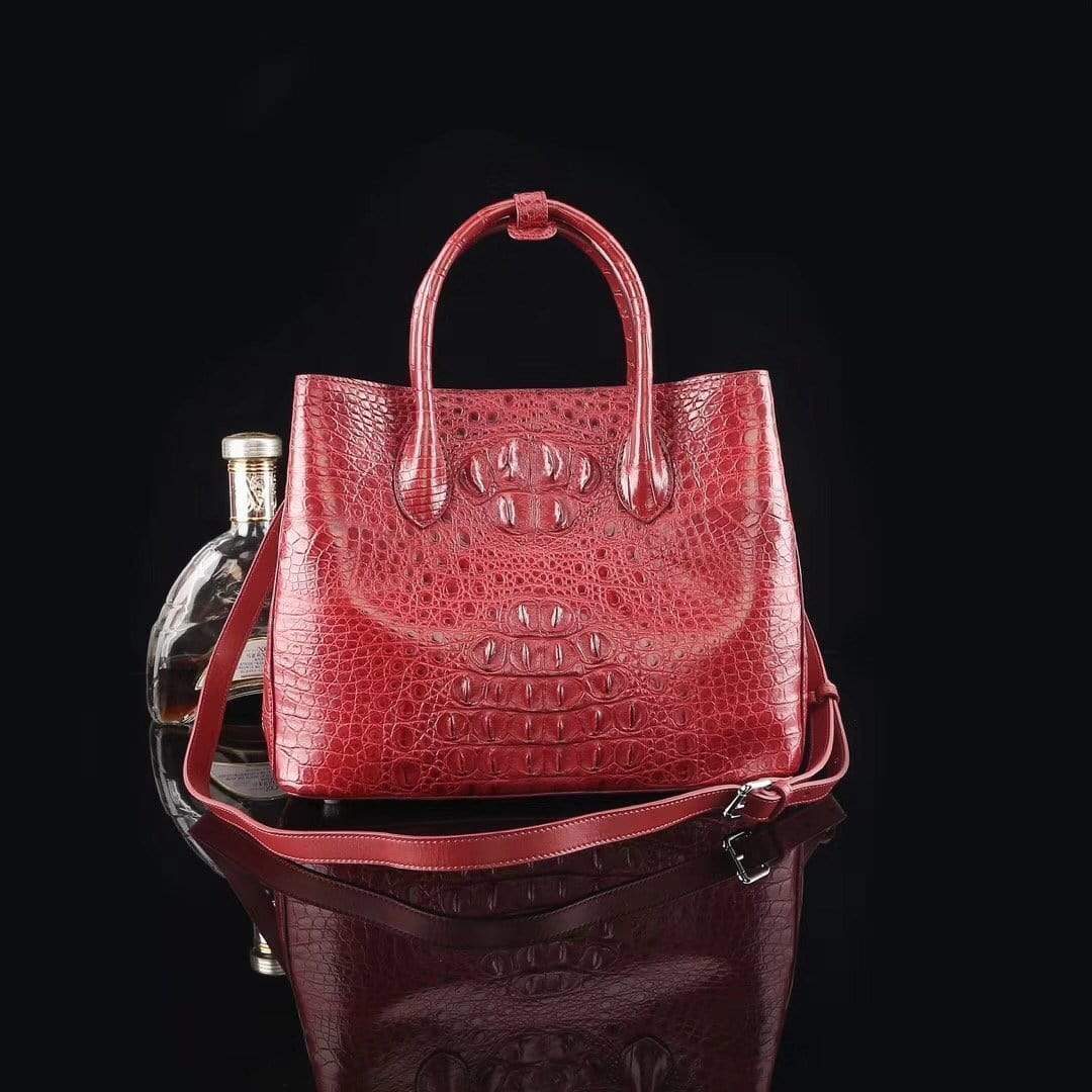Genuine Crocodile Medium Double Satchel Bag 33cm