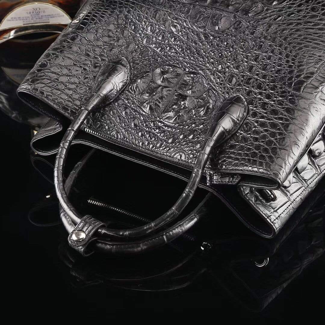 Genuine Crocodile Medium Double Satchel Bag 33cm