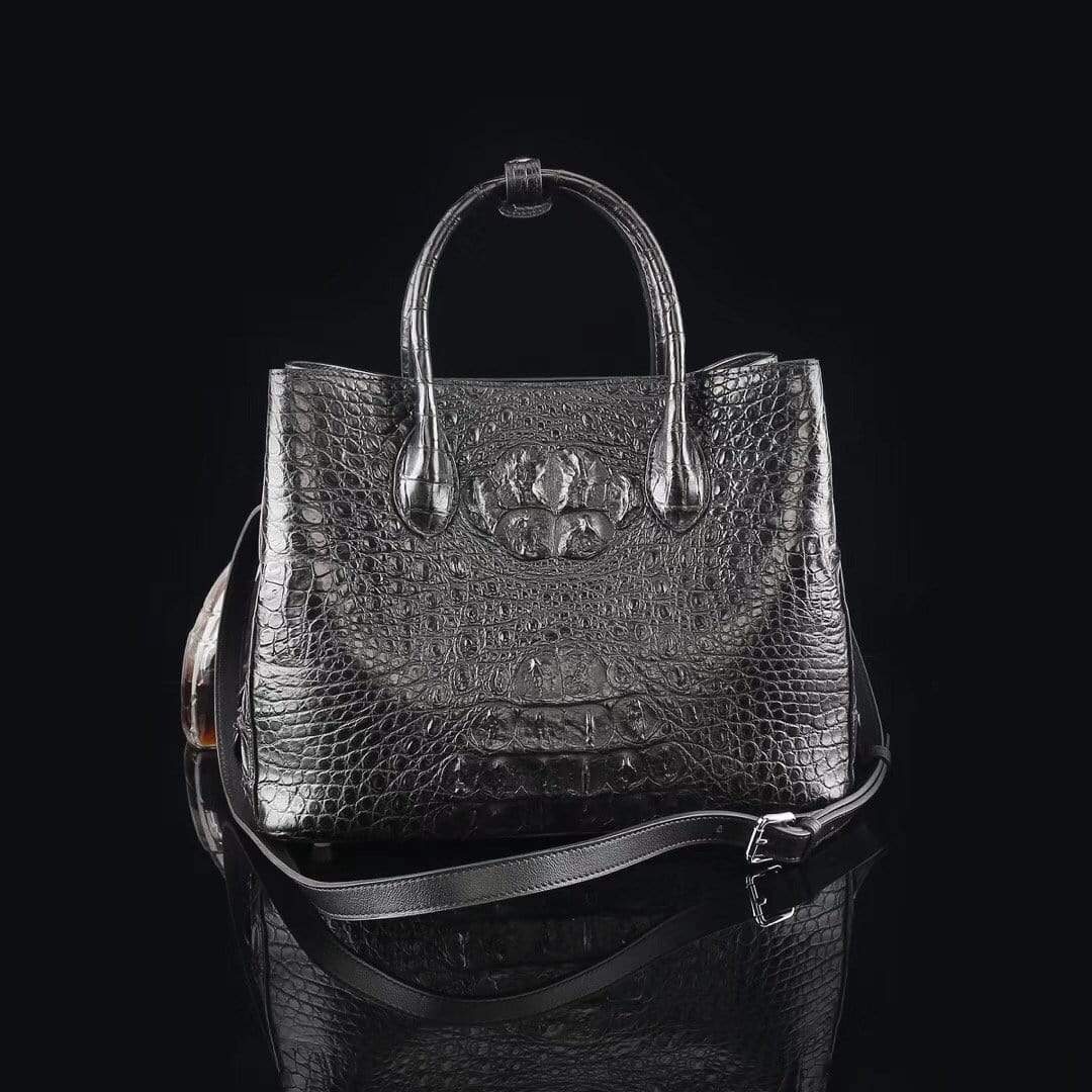 Genuine Crocodile Medium Double Satchel Bag 33cm