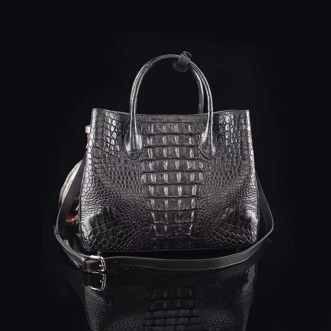 Genuine Crocodile Medium Double Satchel Bag 33cm