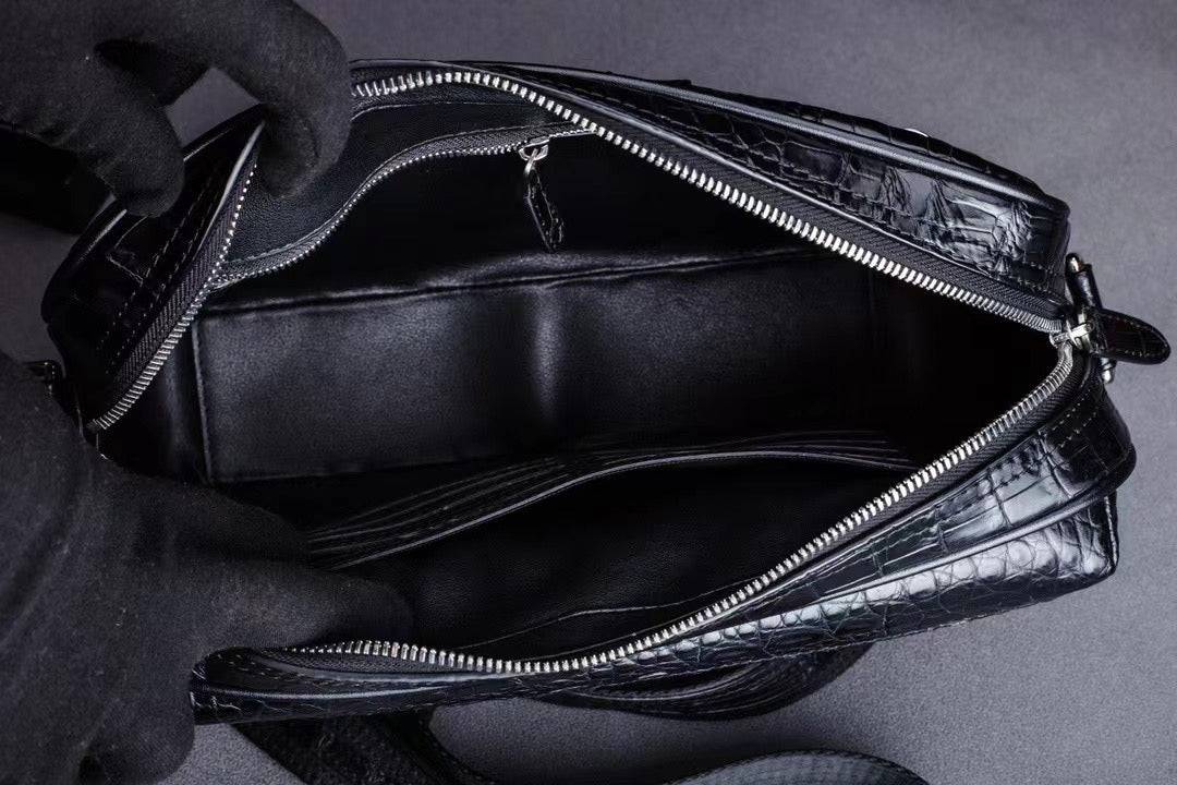 Genuine Crocodile Skin Leather Cross Body Shoulder Bag