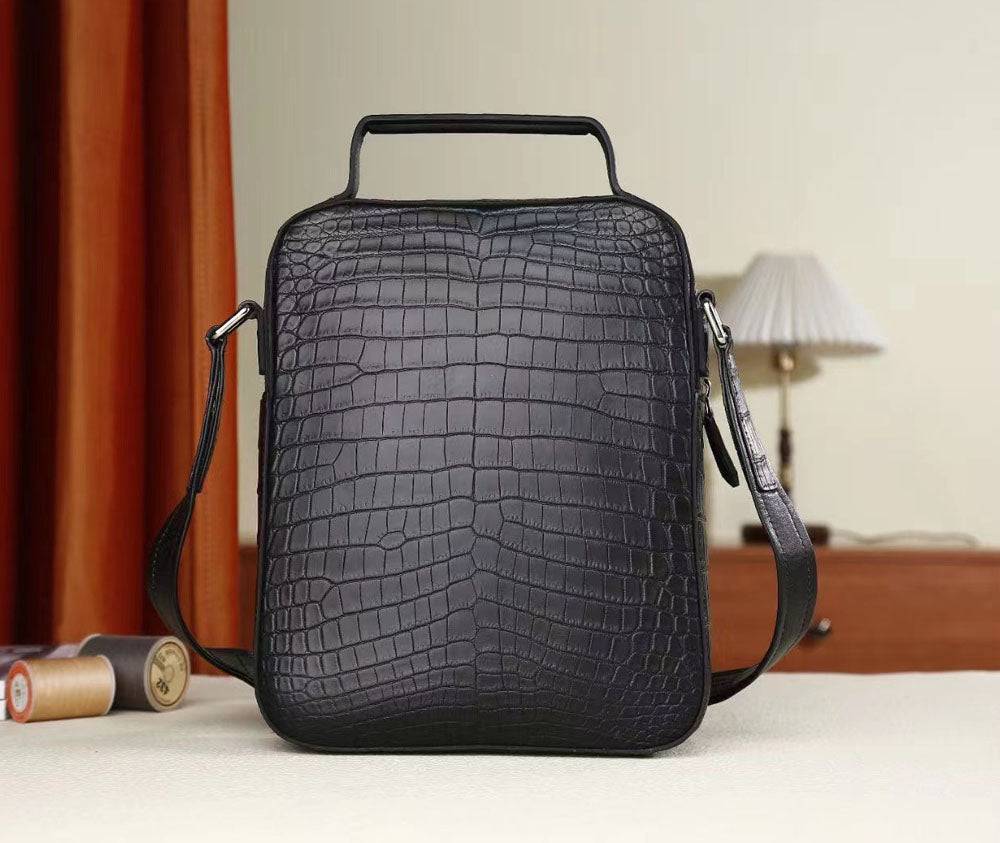 Genuine Crocodile Skin Leather Shoulder Cross Body Handle Bag