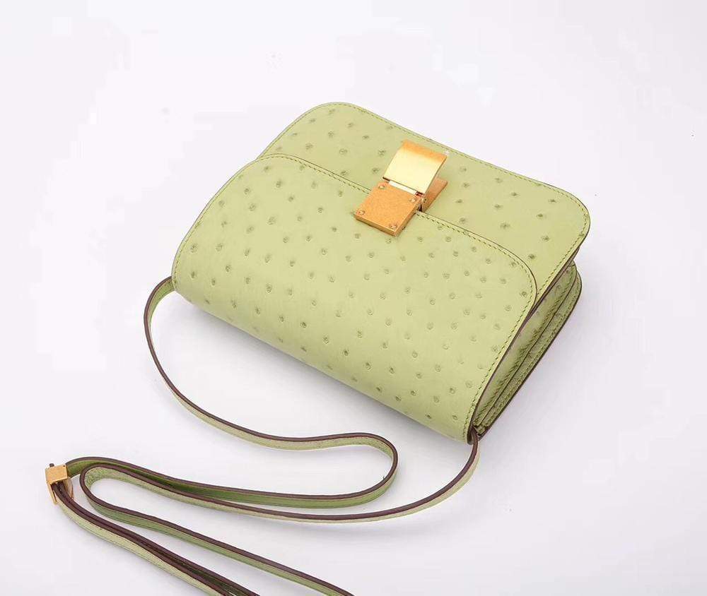 Genuine Ostrich Leather Mini Falp Cross body Messenger Shoulder Bags For Summer