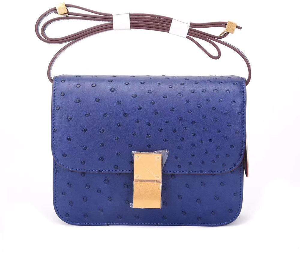 Genuine Ostrich Leather Mini Falp Cross body Messenger Shoulder Bags For Summer