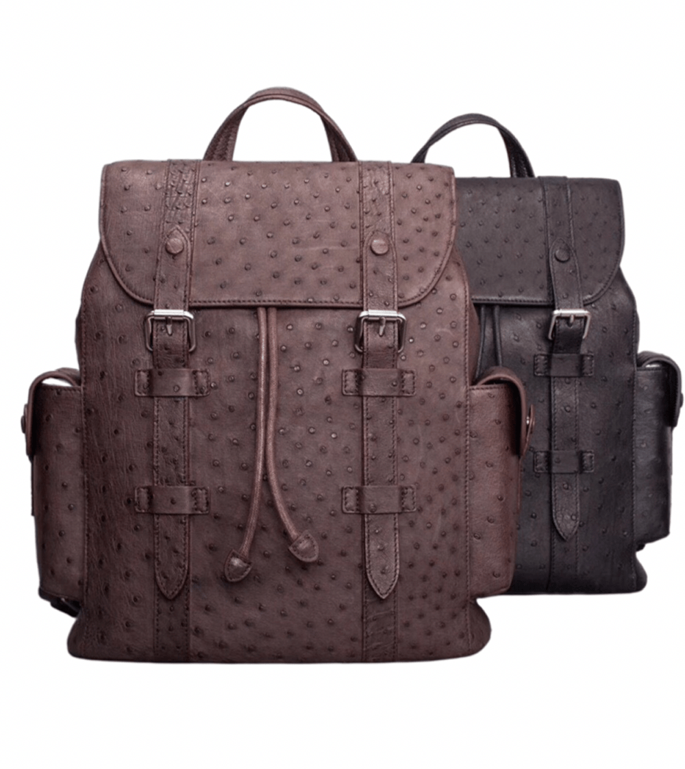 Genuine Ostrich Skin Leather Backpack