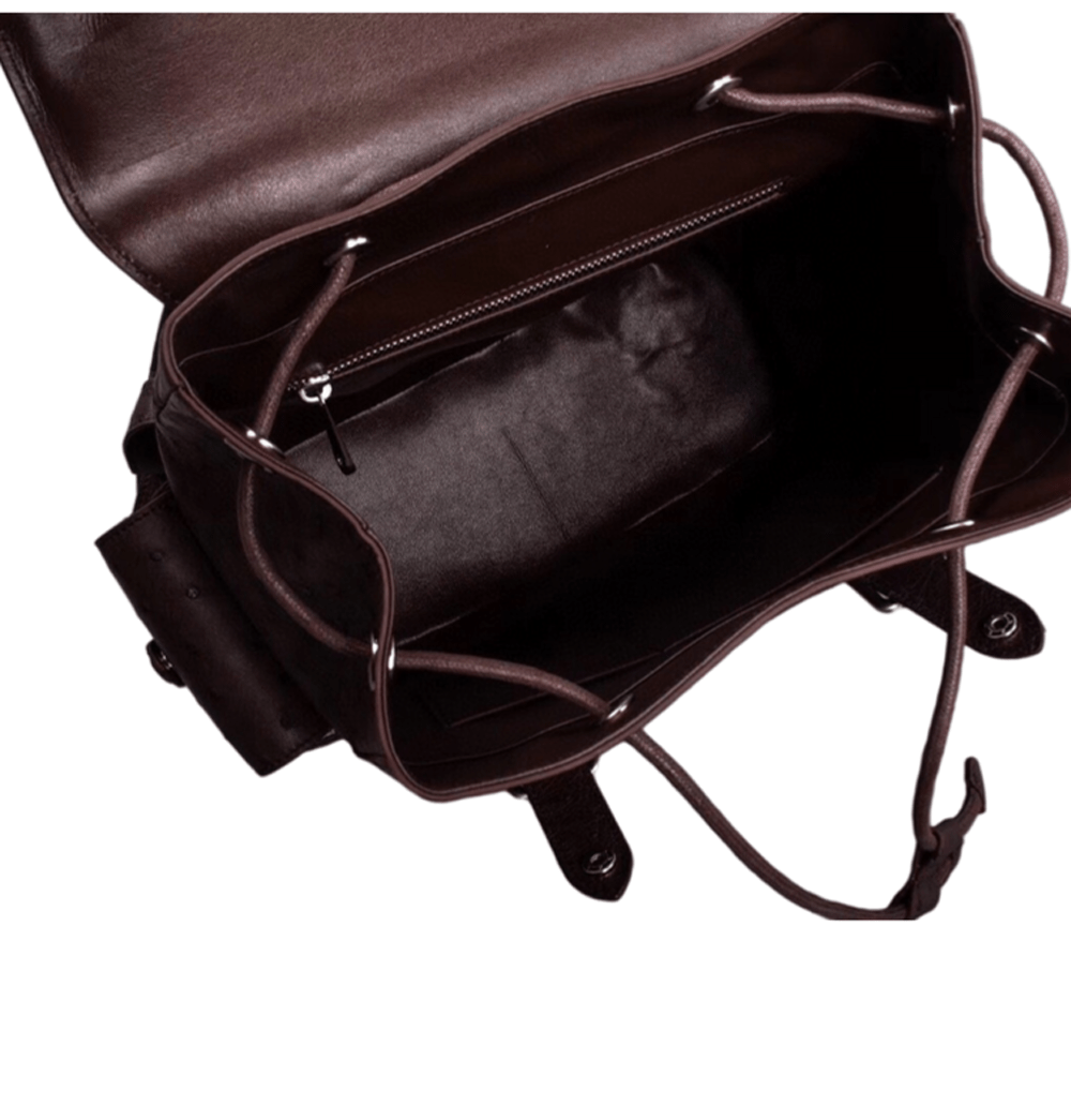 Genuine Ostrich Skin Leather Backpack