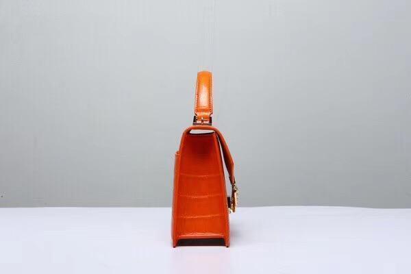 Genuine Crocodile Leather Top Handle Cross Body Bag Orange