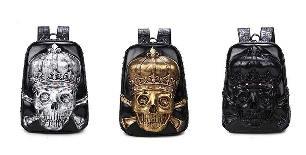 3D Backpack ,Halloween Backpack 3D Pirate Skull Crown Bags Fashion Knapsacks