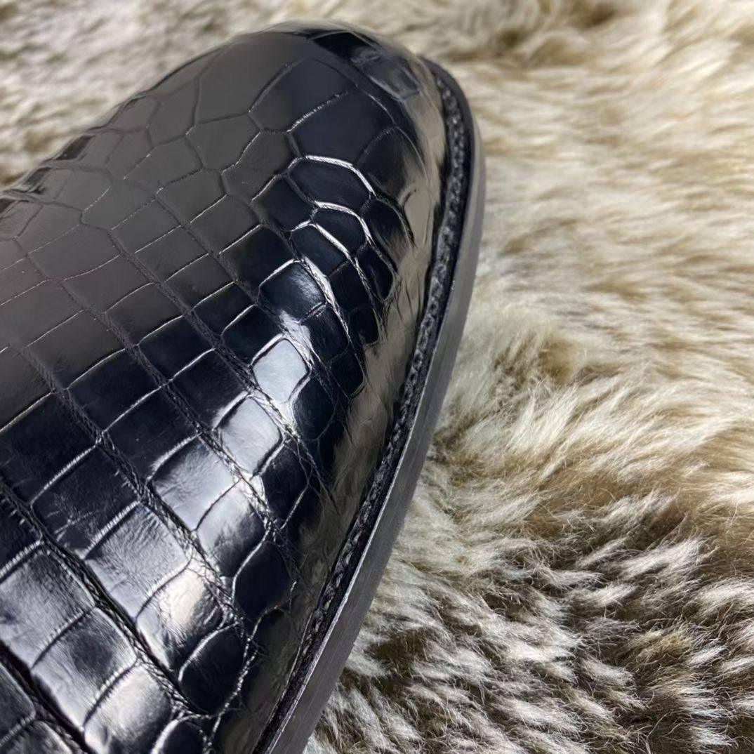 Crocodile Shoes Handmade Crocodile Leather Vintage Two Tone Classic Lace Up Leather Lined Shoes