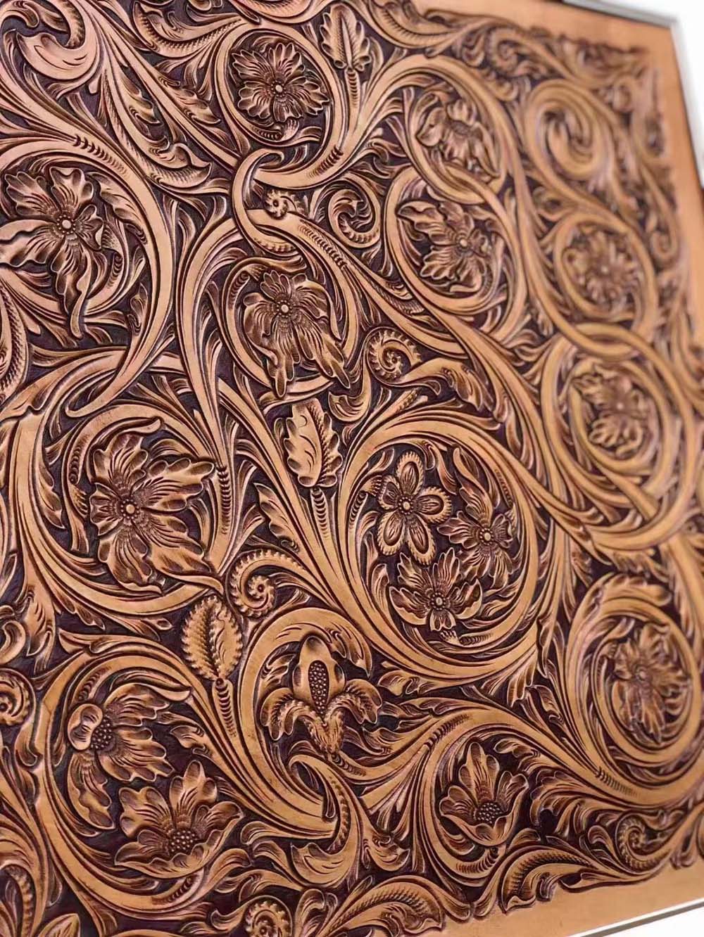 Handmade Customs Personalized Leather 3D Carving And Painting Photo Frame