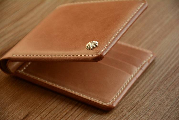 Handmade Japanese Shinki Hikaku Shell Cordovan Leather Wallet Original Beige