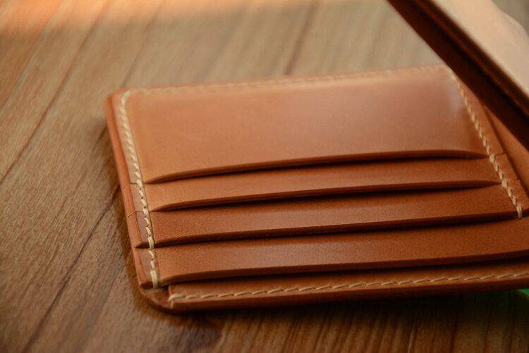 Handmade Japanese Shinki Hikaku Shell Cordovan Leather Wallet Original Beige