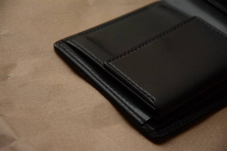 Handmade US Horween Shell Cordovan Leather Short Bi-Folder Wallet