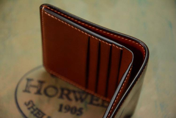 Handmade US Horween Shell Cordovan Leather Short Wallet Multi-card Holder Simple Wallets