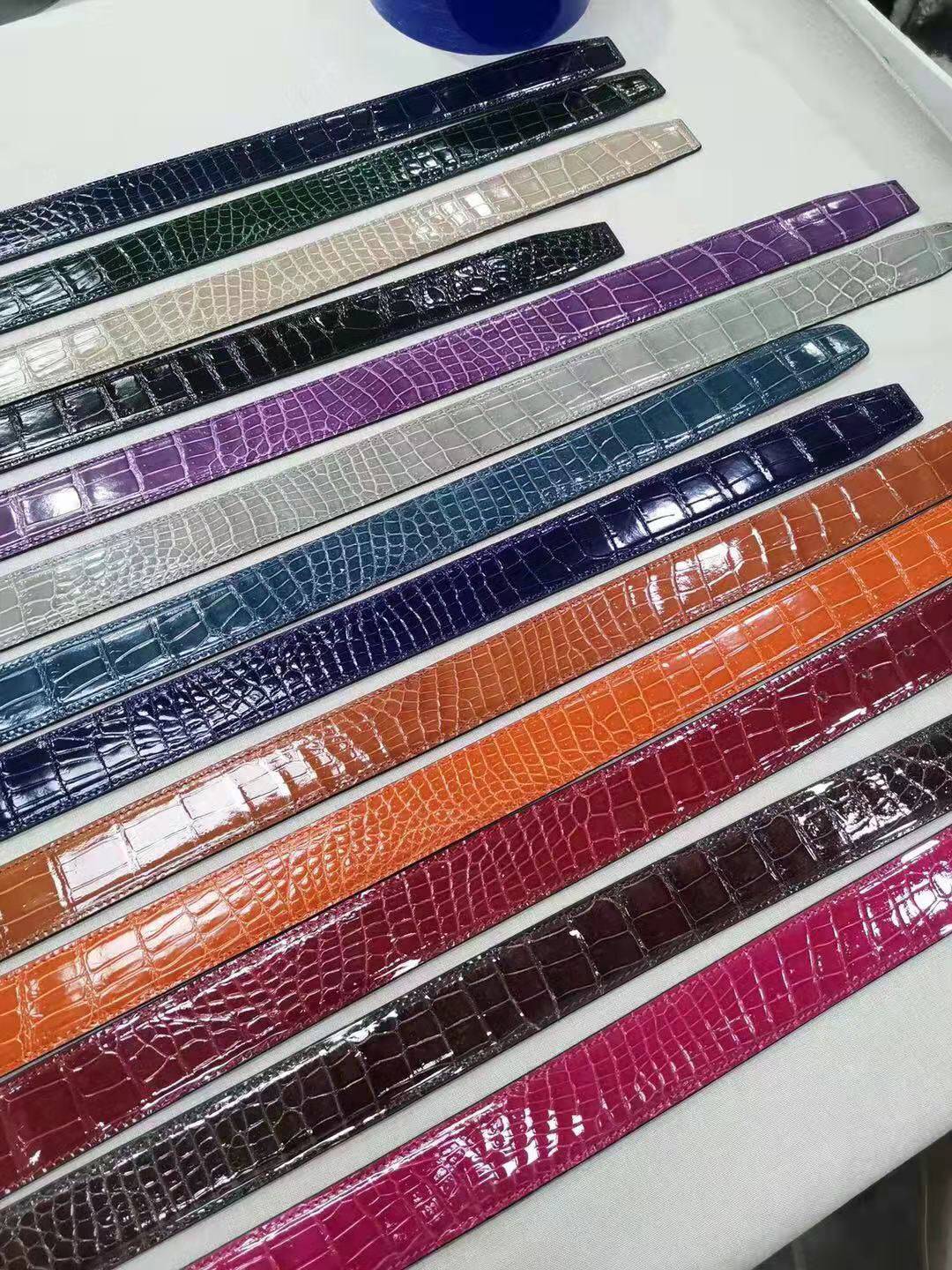 High Shiny Nile Crocodile Skin Leather Belt