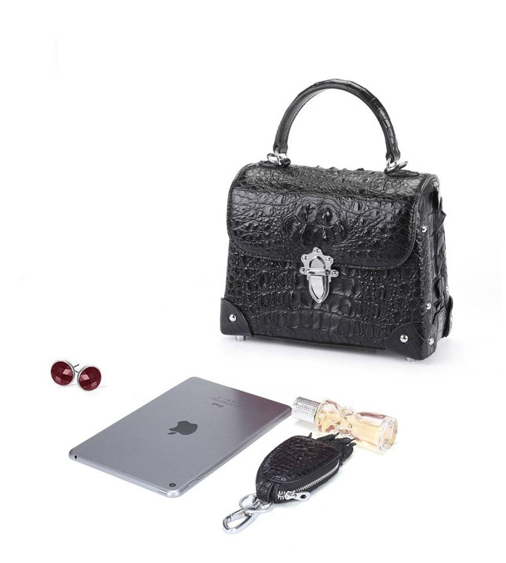 Ladies Top-handle Bag Genuine Crocodile Leather Cross body Messenger Bags