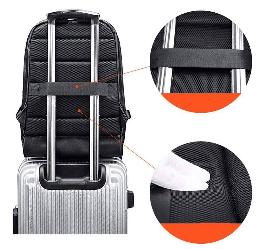 Large Pleated front zip pocket Waterproof Luggage Laptop Backpacks on wheels