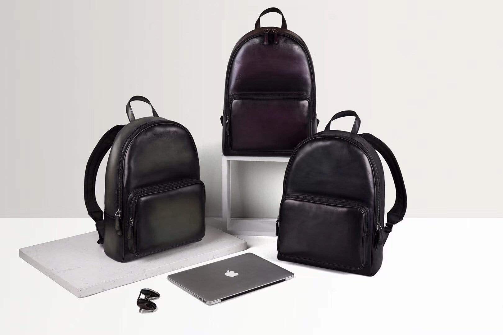 Large Vintage Smooth  Cowhide Leather Backpack