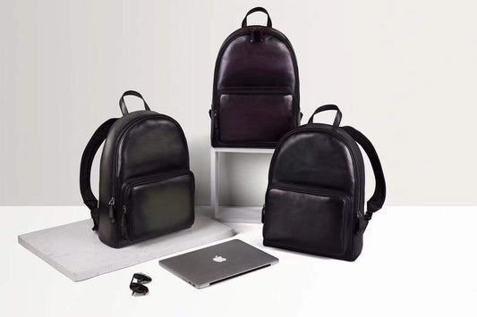 Large Vintage Smooth  Cowhide Leather Backpack