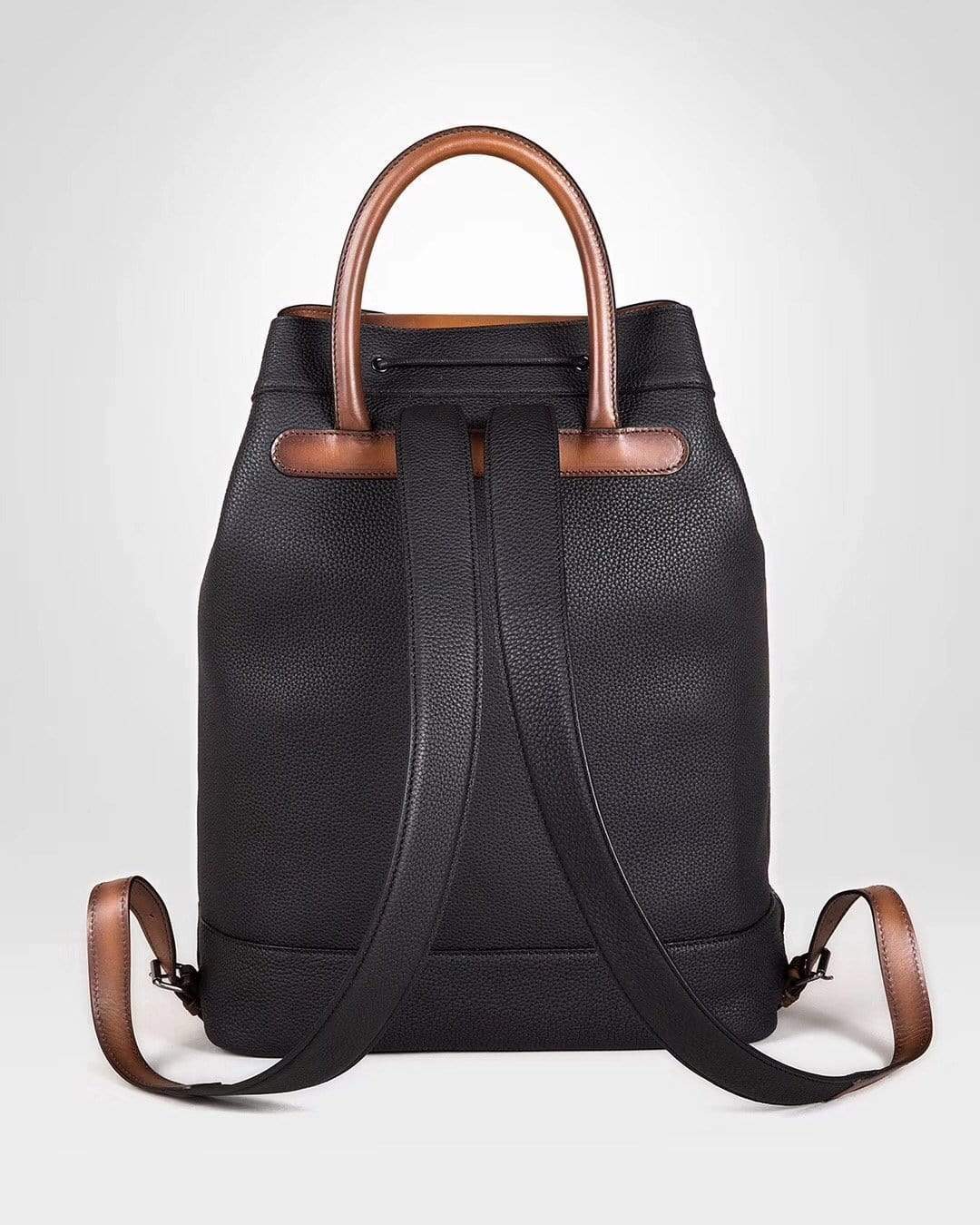 Large Vintage Smooth  Cowhide Leather Backpack & Rucksack