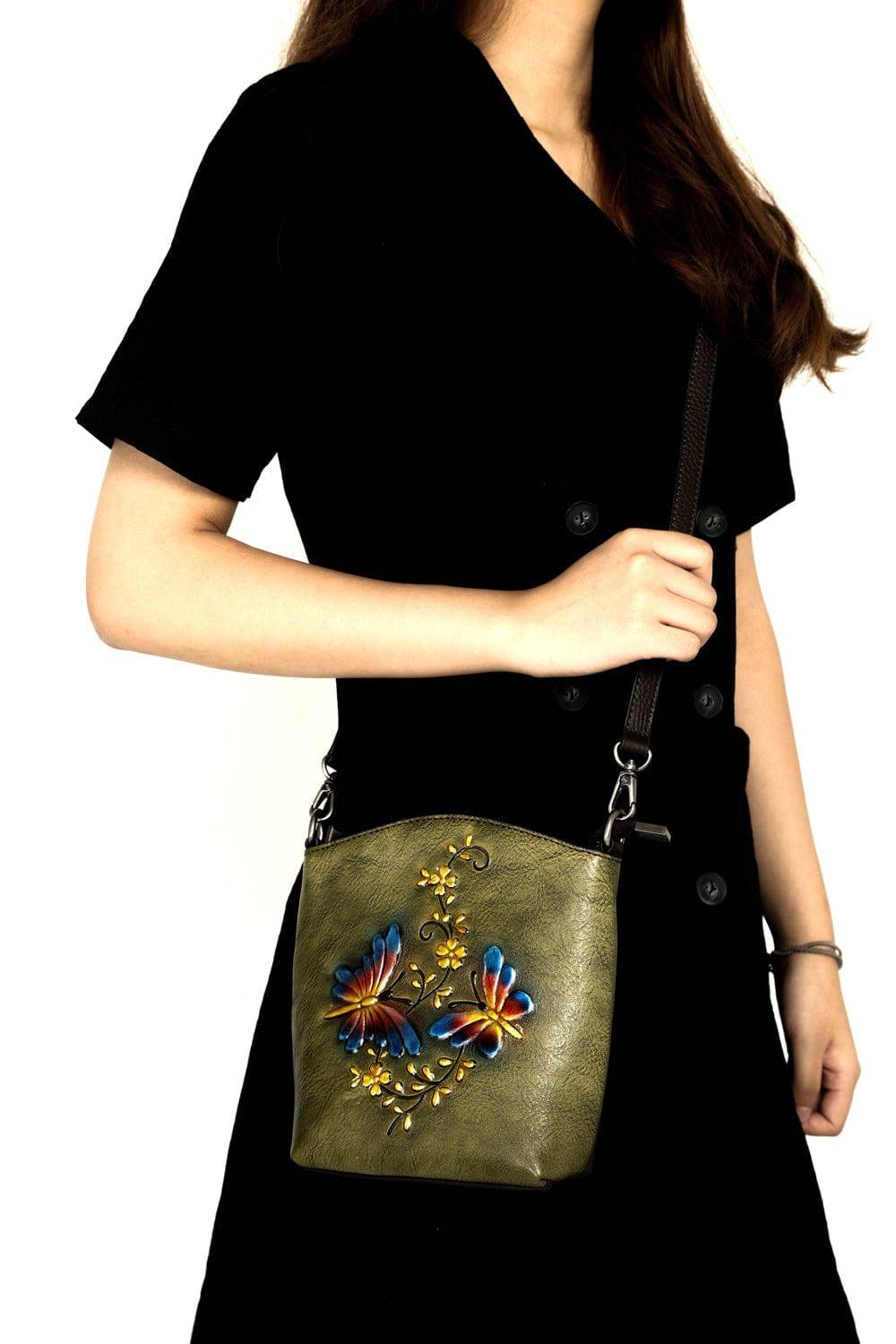 Rossie Viren Women's Leather Small Cross Body Bags For Women Mini Iphone Purse