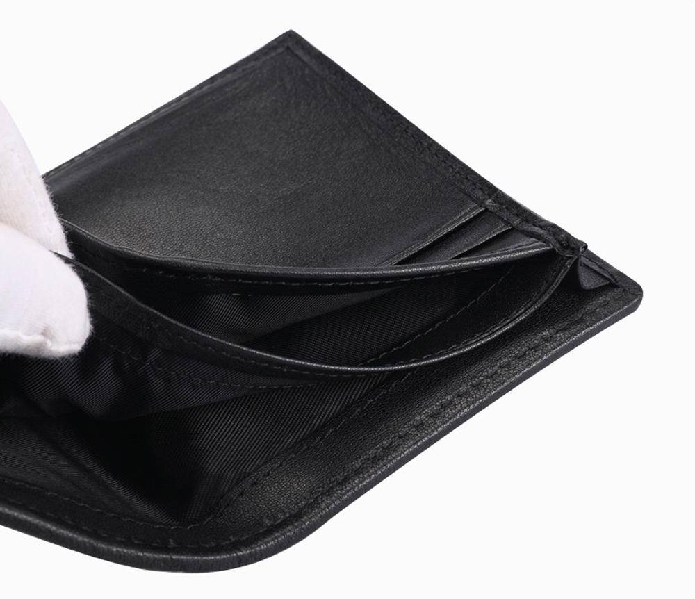 Men Bifold Leather Wallet- Genuine Crocodile Leather Head Bone Leather