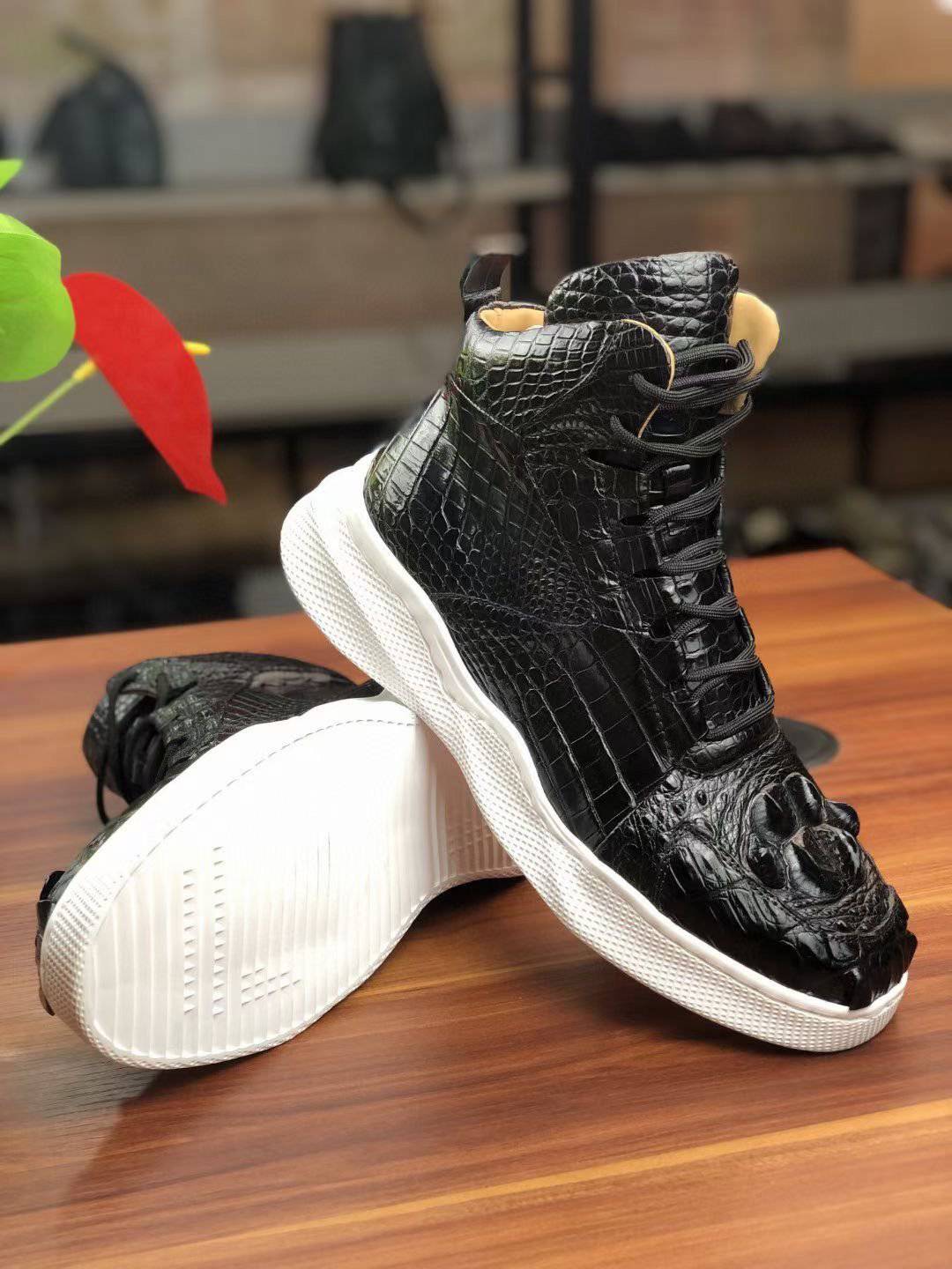 Crocodile Shoes Men's Crocodile Leather Boots Man Martin Boots Leisure Time Boots and Sportwear Man