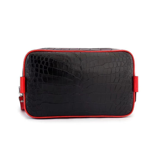 Men's Genuine Crocodile Cluthes Bags Wallet Purse Organizer Crossbody Wrist Bag with Removable Shoulder Strap