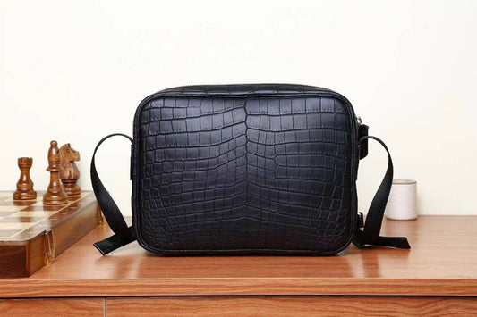 Mens Crocodile Leather  Cross Body Shoulder Bag