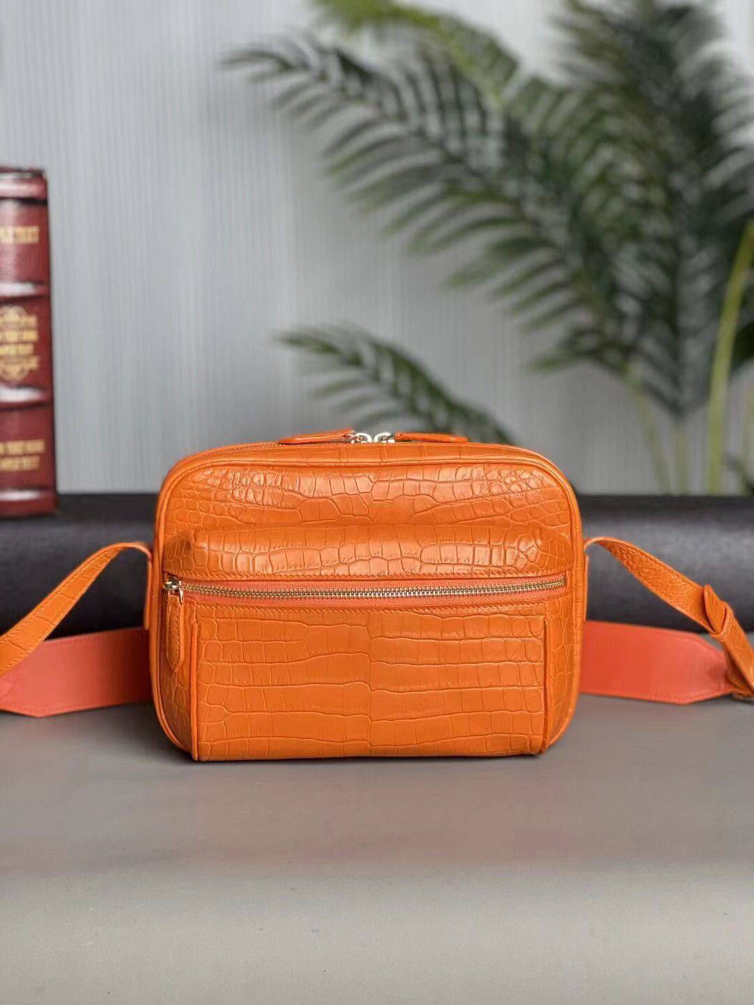 Mens Crocodile Leather  Cross Body Shoulder Bag